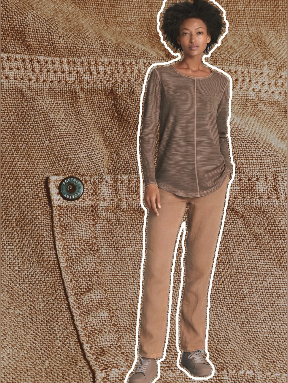 POETRY Heavy Linen Light Brown Tan Straight Leg Jeans Pants size 4 or 6